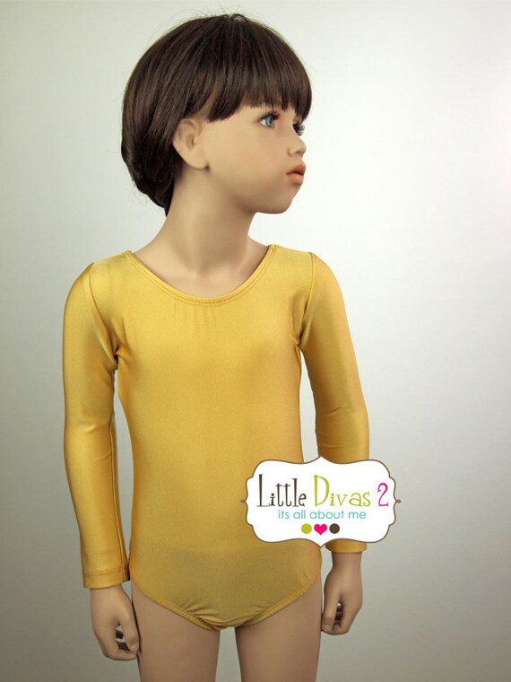 Gold LeotardShiny Child Long Sleeve Leotard Etsy
