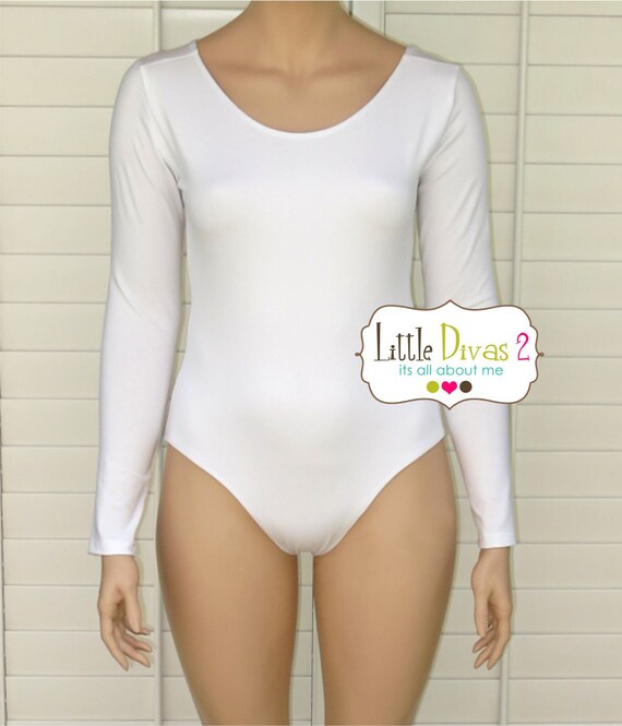 white long sleeve leotard