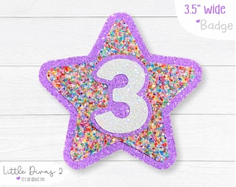 Purple-Confetti Birthday (Badge) - Perfect for Birthdays, Photo Shoots, or just being cute.. BIRTHDAY BADGE