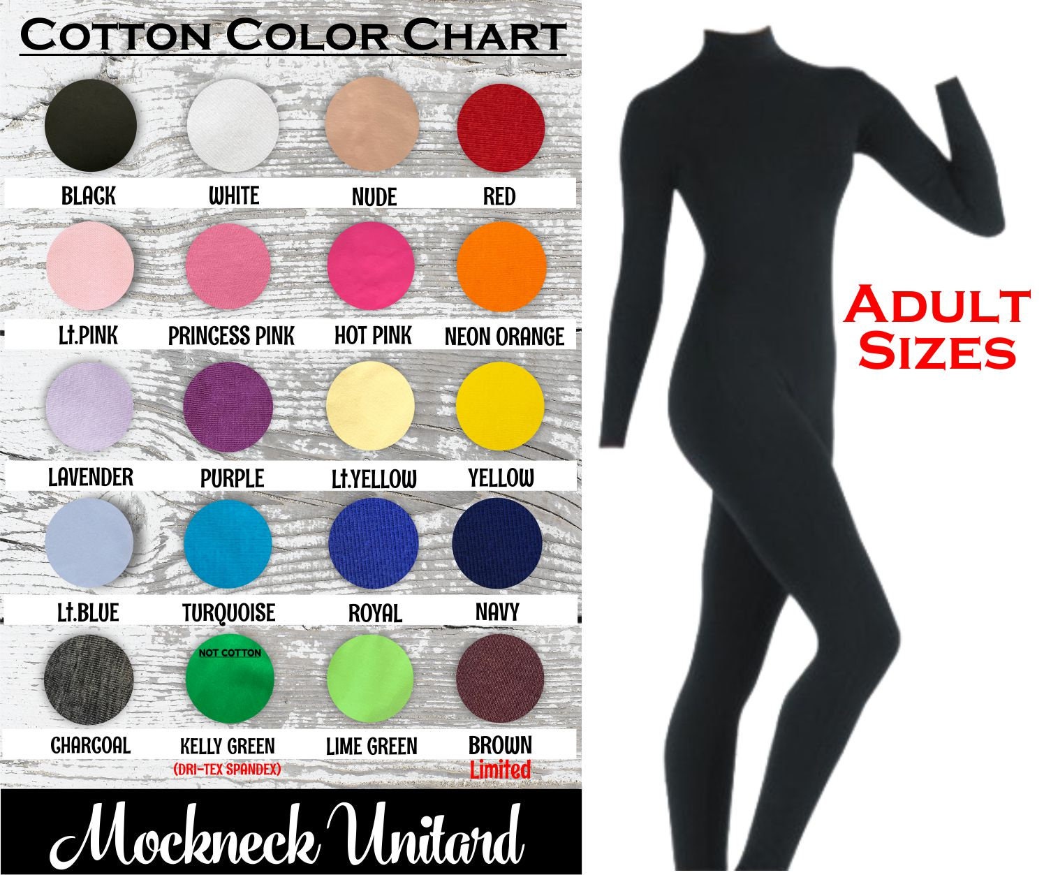 UNITARD /Adult ---Mock- Neck Long Sleeve Unitard....Colors Available …