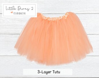 PEACH- (1-Size Tutu),  Children's- girls just wanna have fun....Fluffy 3- Layer Tutu