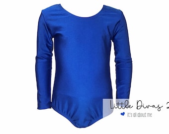 Royal Blue Leotard-Shiny (Child) Long Sleeve Leotard