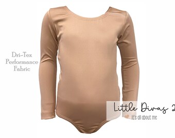 NUDE -DRI_TEX Performance (Children's) Long Sleeve, Dance, Ballet..Great for Halloween