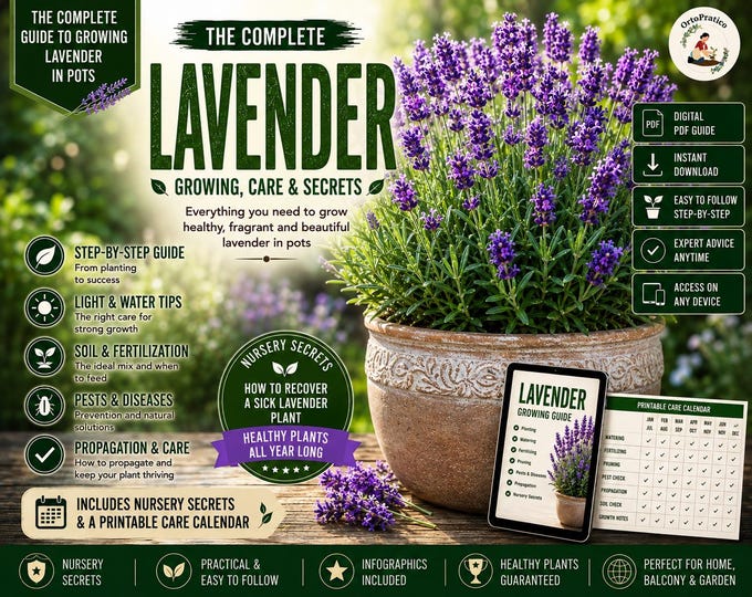 Lavender Care Guide PDF | Growing Lavender in Pots & Containers | Planting, Pruning, Watering , Propagation + Printable Care Calendar