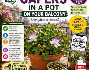 Caper Plant Growing Guide PDF | How to Grow Capers in Pots | Complete Digital Guide for Care, Pruning, Harvesting and Propagation