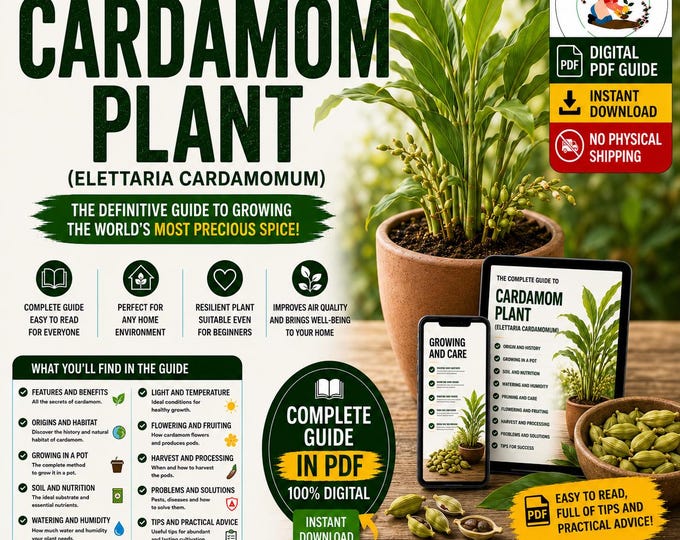 Cardamom Growing Guide PDF | How to Grow Cardamom in Pots | Elettaria Cardamomum Plant Care | Spice Plant Guide