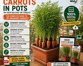 Carrot Growing Guide PDF | How to Grow Carrots in Containers or Garden | Soil, Watering, Fertilizer, Pests & Harvest | Vegetable Gardening