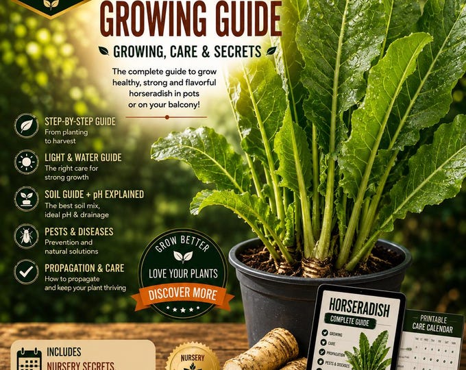 Horseradish in Pots Guide | Grow on Balcony | Easy Container Gardening | Spicy Root Plant PDF Download