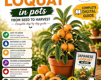 Japanese Loquat Growing Guide PDF | How to Grow Eriobotrya Japonica in Pots | Complete Care, Pruning & Fruit Production