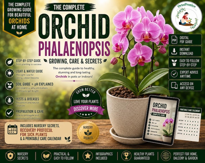 Phalaenopsis Orchid Care Guide PDF | Orchid Growing Guide | Repotting, Watering, Reblooming, Plant Rescue & Printable Calendar