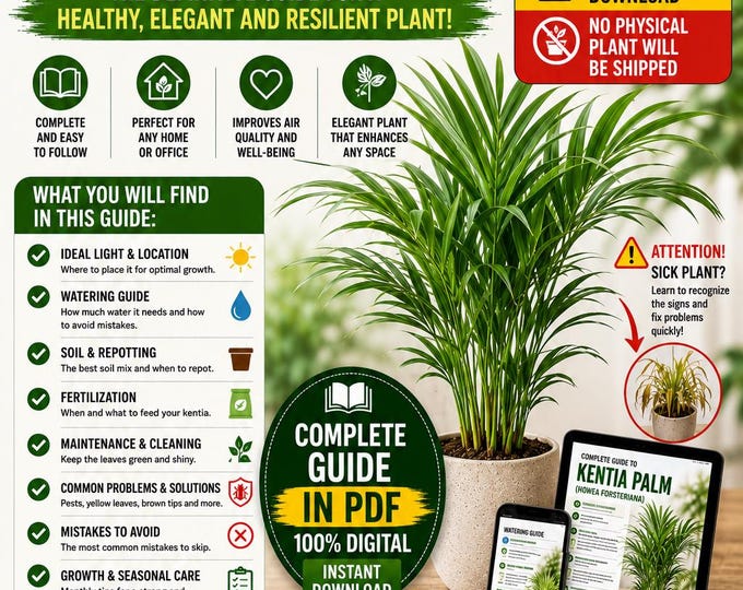 Kentia Palm Care Guide PDF | Complete Kentia Palm Growing Guide | Howea Forsteriana Care | Indoor Plant eBook
