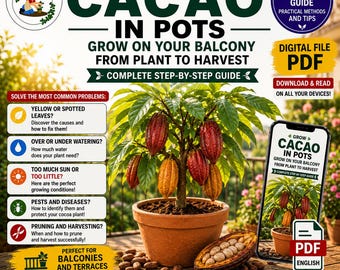 Cocoa Growing Guide PDF | How to Grow Theobroma Cacao in Pots | Chocolate Tree Care, Harvest & Container Gardening