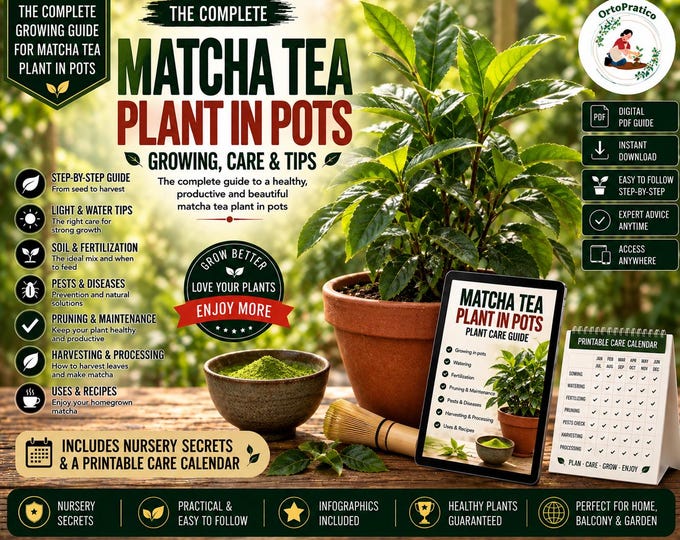 How to Grow Tea Plant in Pots | Camellia Sinensis Growing Guide | Grow Tea at Home | Matcha & Green Tea | Container Gardening | Digital PDF