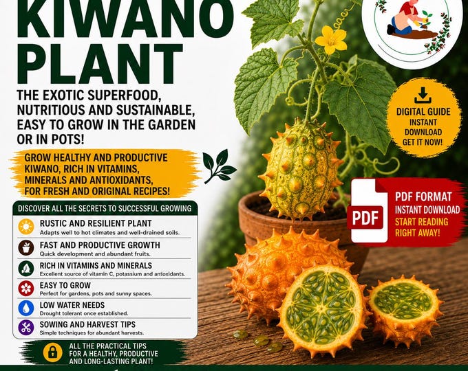 Kiwano Growing Guide PDF | How to Grow Horned Melon in Pots | Balcony Gardening Guide for Exotic Fruits and Urban Gardens