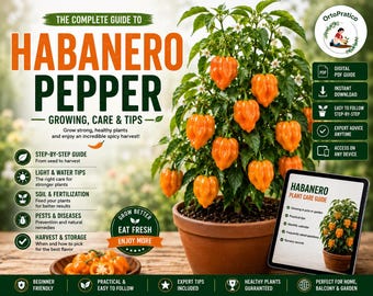 Growing Habanero Peppers in Pots – Premium PDF Guide | Planting, Care, Watering, Fertilising & Harvest Step by Step
