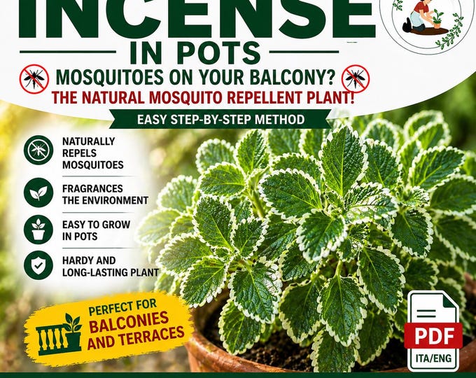 Incense Plant Guide PDF | Grow Mosquito Repellent Plant in Pots | Easy Balcony Gardening Method | Fragrant Plant Care Guide