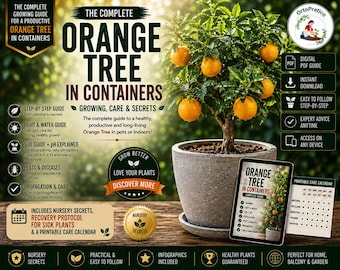 Orange Tree Growing Guide PDF | Citrus Tree Care & Container Growing | Grow Oranges in Pots, Pest Guide ,Printable Calendar
