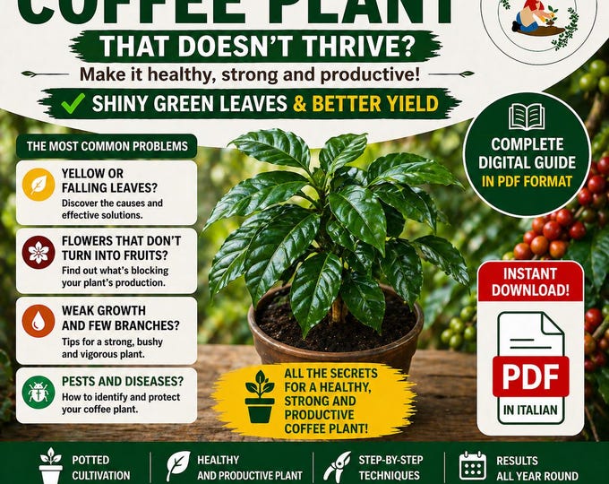 Coffee Plant Care Guide PDF | Grow Coffea Arabica Indoors | Indoor Coffee Plant Guide | Tropical Houseplant Care | Digital Download