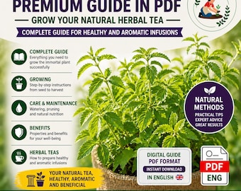 Immortality Plant Guide PDF | Jiaogulan Growing & Use | Gynostemma pentaphyllum | Herbal Tea Guide Ebook | Digital Download