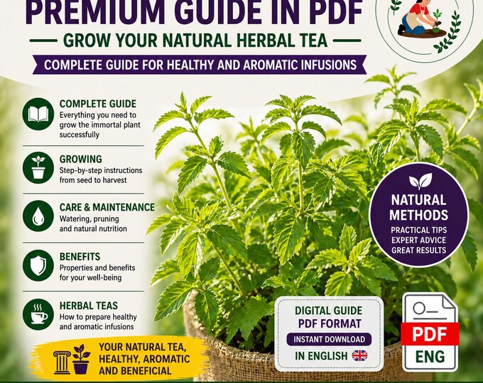 Immortality Plant Guide PDF | Jiaogulan Growing & Use | Gynostemma pentaphyllum | Herbal Tea Guide Ebook | Digital Download