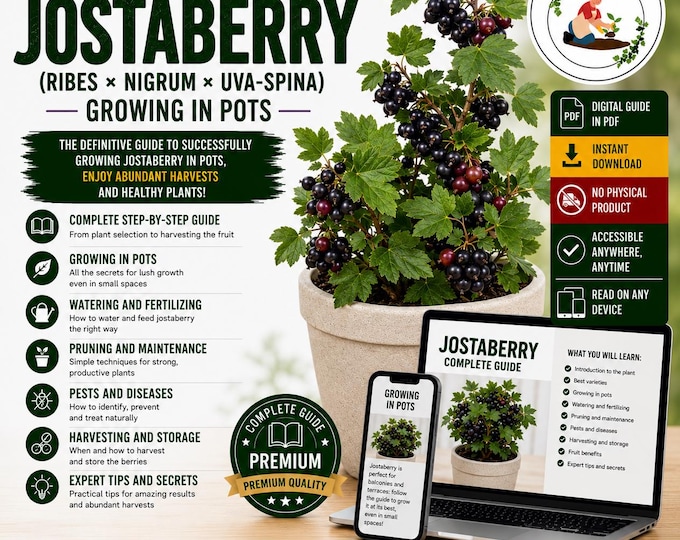 Jostaberry Growing Guide PDF, How to Grow Jostaberry in Pots, Plant Care, Pruning and Harvesting, Container Berry Gardening