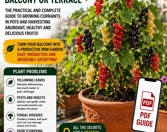 Currant in Pots Guide PDF – Grow Currants on a Balcony with Lots of Fruits