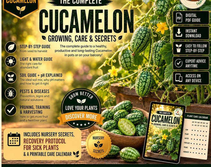 Cucamelon Growing Guide PDF | How to Grow Mexican Sour Gherkin in Pots | Balcony Gardening Guide for Rare Fruits