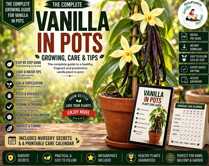Vanilla Orchid Growing Guide PDF | How to Grow Vanilla Beans at Home | Vanilla Planifolia Care | Container Plant Guide