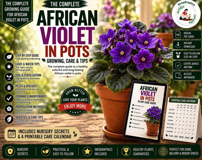 African Violet Care Guide | How to Grow African Violets Indoors | African Violet Growing & Propagation Guide | Houseplant Care PDF