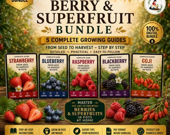 Grow Berries at Home in Pots | Strawberry, Blueberry, Raspberry, Blackberry & Goji Berry Guide Bundle | Easy Beginner Gardening