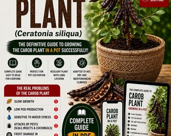 Carob Tree Growing Guide PDF | How to Grow Ceratonia siliqua in Pots | Carob Plant Care | Container Fruit Tree Guide
