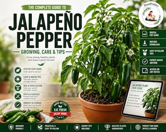 Growing Jalapeño Peppers in Containers – Premium Step-by-Step Growing Guide | Digital PDF