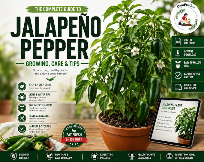 Growing Jalapeño Peppers in Containers – Premium Step-by-Step Growing Guide | Digital PDF