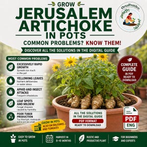 Alcachofa de Jerusalén en maceta: Guía completa para su cultivo en balcón | Jardinería sencilla en maceta | PDF descargable (italiano/inglés)