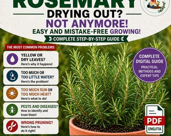 Rosemary Plant in Pot – Grow Healthy Rosemary Indoors or Outdoors | Never Let It Dry Out, Easy Herb Growing Guide
