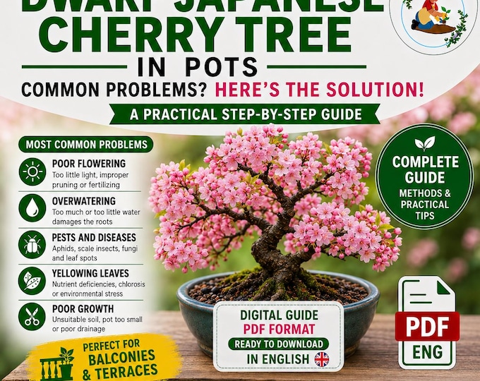 Dwarf Japanese Cherry Tree Growing Guide PDF | How to Grow Sakura in Pots | Balcony Gardening Guide for Ornamental Plants