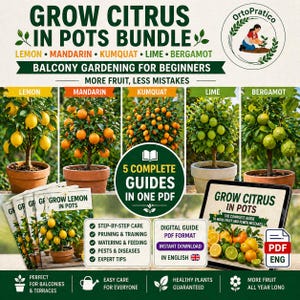 Guía completa para el cultivo de cítricos en macetas | Cultiva limones, mandarinas, kumquats, limas y bergamotas. Jardinería en balcón para principiantes: más fruta, menos errores.