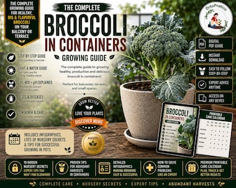 Broccoli Growing Guide in Pots PDF | Complete Container Gardening Guide | Nursery Secrets, Calendar & Infographics