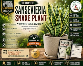 Snake Plant Care Guide | Sansevieria Growing Guide | Repotting, Propagation, Watering, Plant Rescue & Care Calendar PDF