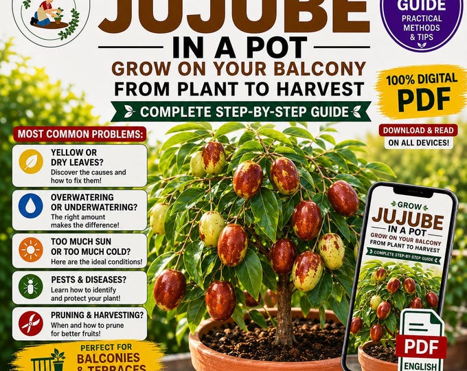 Jujube Growing Guide PDF | How to Grow Jujube in Pots | Complete Digital Guide for Care, Pruning, Watering and Harvesting