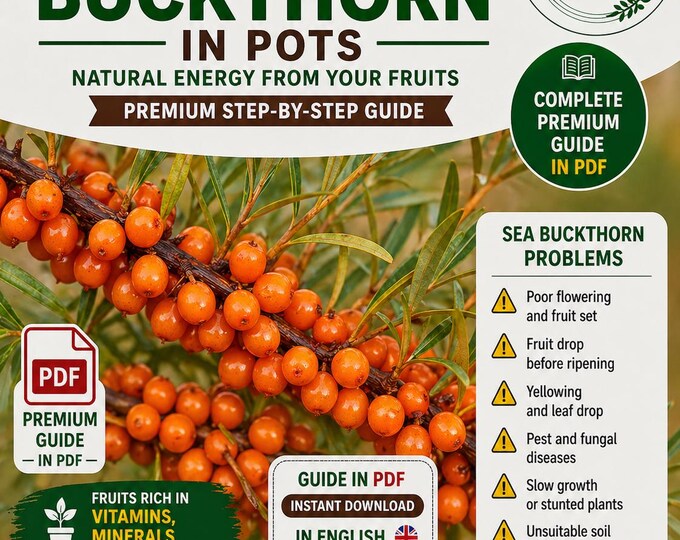 Sea Buckthorn Guide PDF | Growing & Uses Hippophae rhamnoides | Superfood Berry Plant | Vitamin C Rich Fruit Ebook | Digital Download