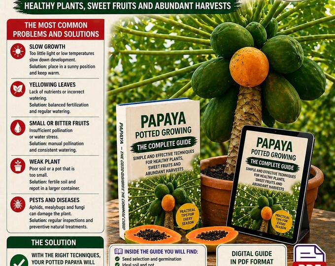 Papaya Growing Guide PDF – How to Grow Papaya in Pots, Papaya Plant Care, Fertilizing, Pests, Diseases & High Yield Secrets