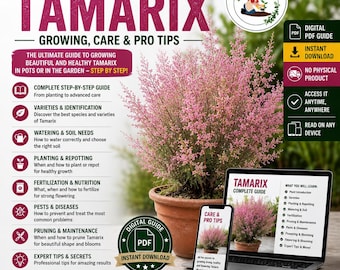Tamarix Growing Guide PDF | Potted Salt Cedar Care | Watering, Pruning, Repotting & Fertilizing | Digital Plant Guide