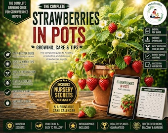 Strawberries in Pots Complete Guide – Grow Strawberry Plants, More Flowers & Fruits, Soil Mix, Fertilizer, Pest Control, Balcony Gardening