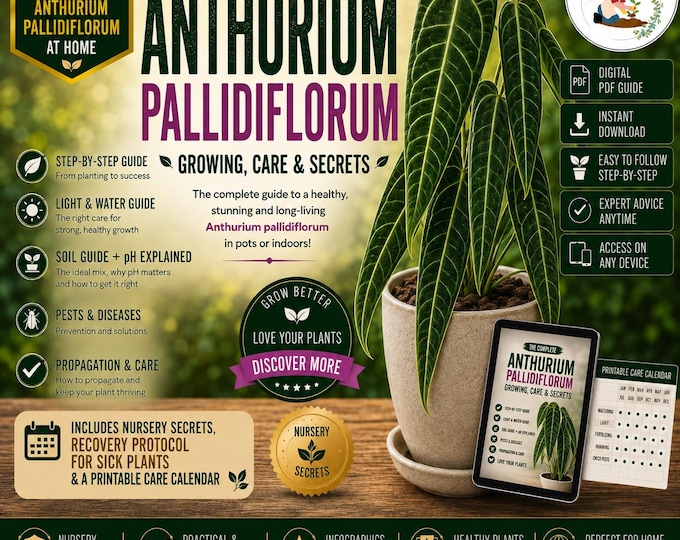 Anthurium Pallidiflorum Care Guide PDF | Indoor Aroid Growing Guide | Watering, Repotting, Propagation & Plant Care
