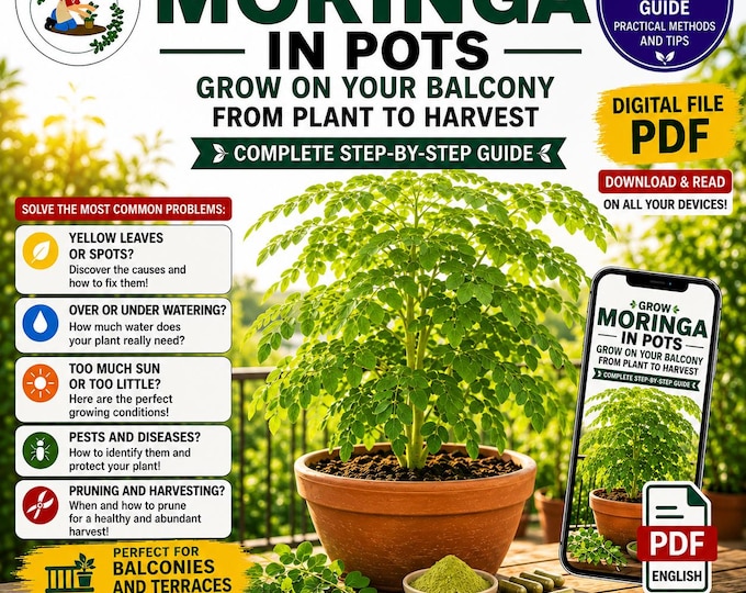 Moringa Growing Guide PDF | How to Grow Moringa Oleifera in Pots | Complete Care, Pruning, Harvest & Container Gardening