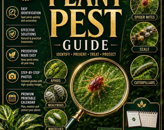 Complete Plant Pest Guide PDF | 250-Page Houseplant, Garden Pest Identification, Treatment & Prevention | Digital Download