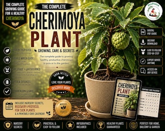 Cherimoya Growing Guide PDF | Custard Apple Plant Care | Grow Cherimoya in Pots, Hand Pollination, Plant Rescue & Calendar