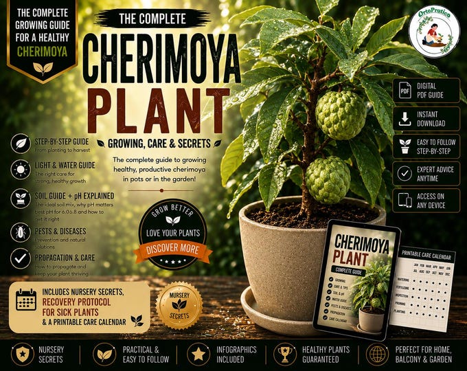 Cherimoya Growing Guide PDF | Custard Apple Plant Care | Grow Cherimoya in Pots, Hand Pollination, Plant Rescue & Calendar