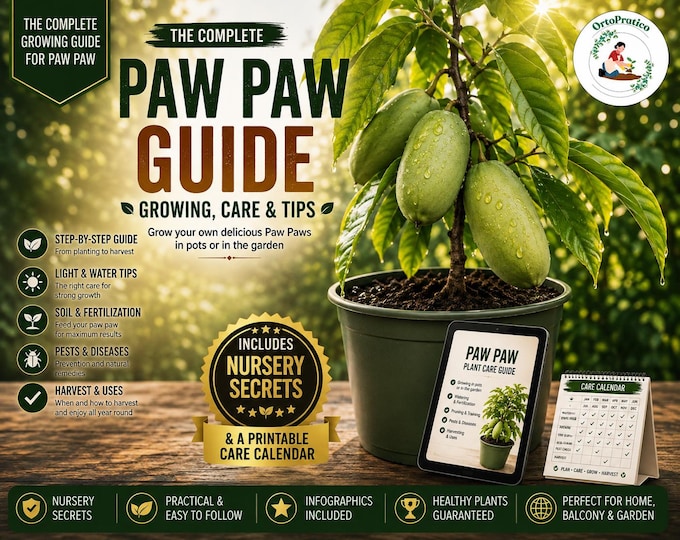 Pawpaw Growing Guide PDF | Asimina Triloba Tree Care | Grow Pawpaw in Containers | Planting, Pollination, Pruning & Harvest